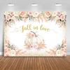 Mocsicka Pumpkin Fall in Love Backdrop Boho Pampas Grass Floral Pumpkin Wedding Shower Party Decorations Background Fall in Love Anniversary Photography Photobooth Props (10x8ft) view 1
