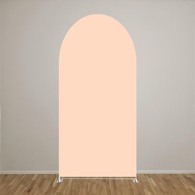 Aerdce Beige Champagne Arched Backdrop Cover for Daisy Groovy Party Baby Shower Decoration Arch Backdrop Stand Cover Chiara Backdrops Arched Display Props