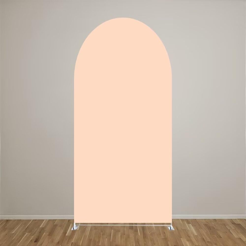 Aerdce Beige Champagne Arched Backdrop Cover for Daisy Groovy Party Baby Shower Decoration Arch Backdrop Stand Cover Chiara Backdrops Arched Display Props