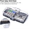 NOVOCE Mini Fuse Holder 2 in 4 Out Power Distribution Block Multi-Functional Fuse Box with LED 4 Way Fuse Block for Car Audio Stereo view 3