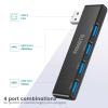 USB Hub, Fidioto 4 Port USB Adapter(1 * 3.0 Port, 3 * 2.0 Ports), Networking Hub for Laptop, iMac Pro, MacBook Air, Mac mini/Pro, Surface Pro, Notebook PC, USB Flash Drives and Mobile HDD Etc view 3