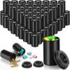 JOVITEC 100 Pieces Plastic Film Canister Holder 35 mm Empty Camera Reel Containers Storage Containers Case with Lids for Small Accessories Fish Hook Film Beads (Black) view 1