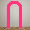 Aerdce Ruby Pink Open Arch Backdrop Stand Cover for Birthday Party U-Shaped Stretchy Double-Sided Open Arch Backdrop Covers Baby Shower Wedding Decor Supplies view 2