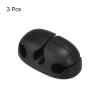 MECCANIXITY 3pcs Cable Clips Cord Organizer for Desk, 3 Slots Silicone Adhesive Cord Holders Organizer Cable Management for USB Charging Cable, Black view 3