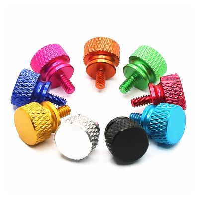 GSGC 5pcs M3 M4 Aluminum Flat Head Knurled Thumb Screw 6#32 Chassis Refit Thumbscrews for Computer PC Case Hand Screws (Color : Red, Size : 6-32)