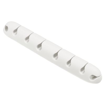 MECCANIXITY Cable Clips Cord Organizer for Desk, 8 Slots Silicone Adhesive Cord Holders Organizer Cable Management for USB Charging Cable, White