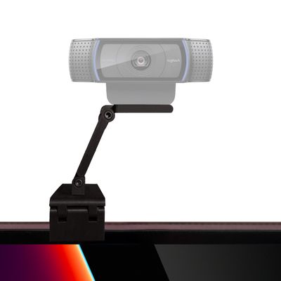 Calibra Webcam Mount - Webcam Stand for Top of Monitor and Laptop Screen with Adjustable Arm for Logitech Brio 4K Logitech C920 C925e C960 C930e C930 C922x C922 and Any Webcam with 1/4 Thread