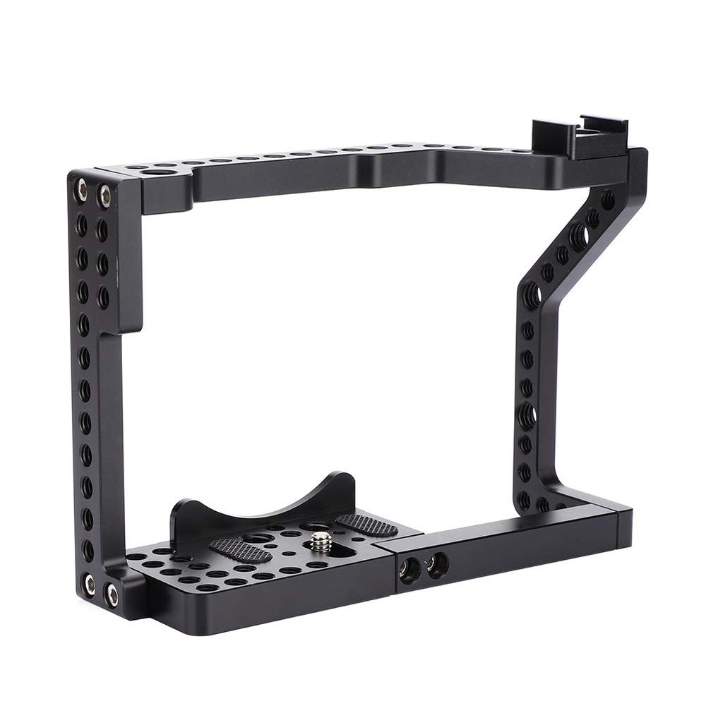Camera Rig,Cold Shoe Camera Cage,Camera Stablilizer Cage,Aluminium Alloy 1/4 Screw Multiple Holes Camera Cage Rig for GH4/5