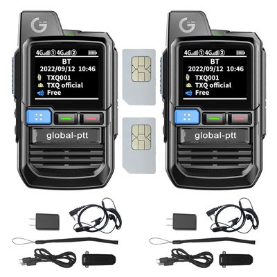 Wurui TXQ Global-ptt 4G LTE walkie talkies G0 Mini poc Pair for Adults Long Range Distance intercom 1000 Miles Network Radio Two Way radios (2PCSwithcard)