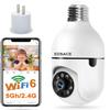 EDSACE 5G Light Bulb Security Camera WiFi Dual Band,360 Degree 1080P Wireless Indoor Full Color,Smart Dome Camera with Auto Tracking, Light Socket Surveillance PTZ Camera view 1
