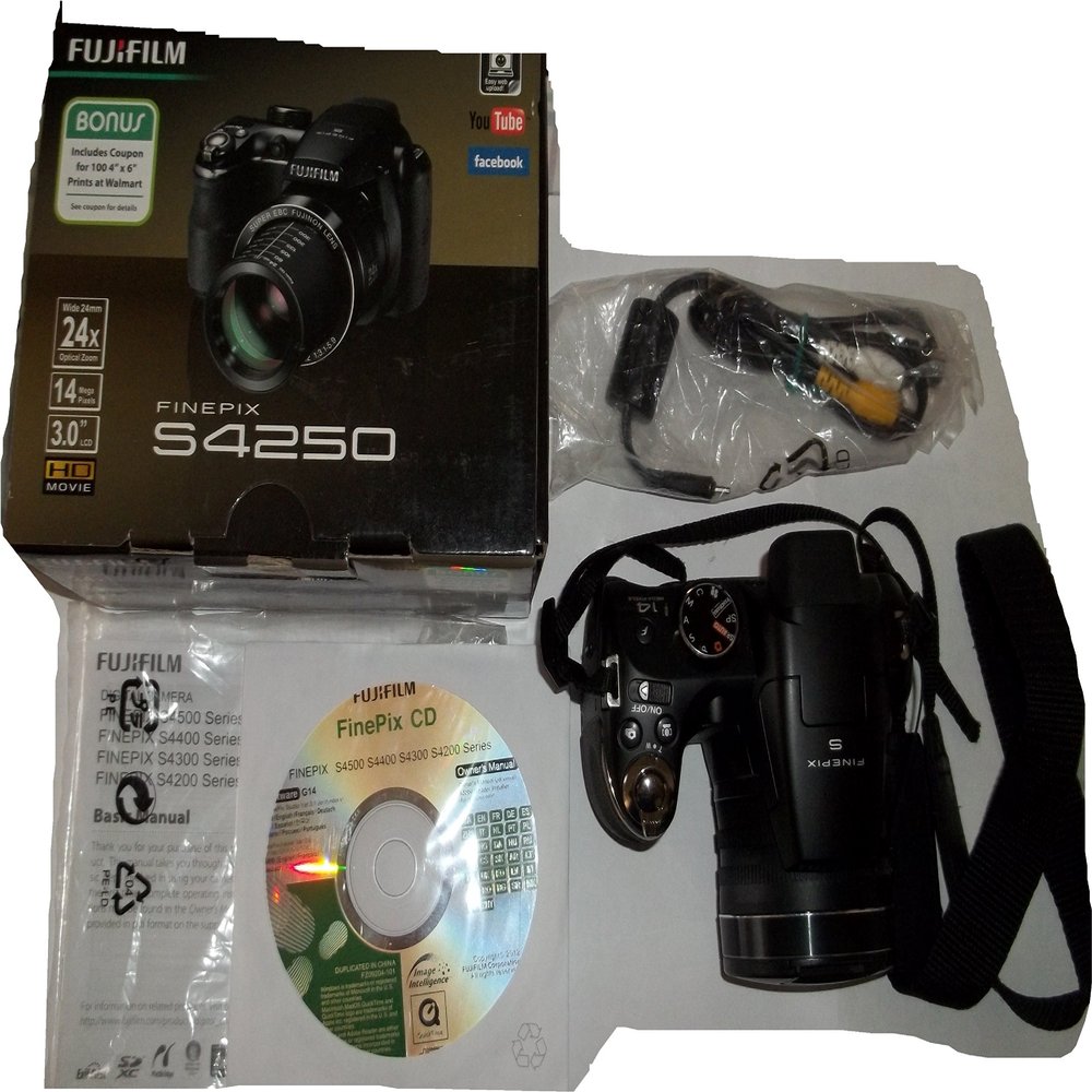 Fujifilm FinePix S4250 14MP 24x Optical Zoom Digital Camera (Black) (Renewed)