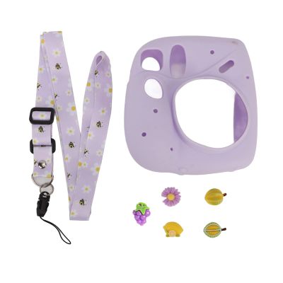 for Mini 7 Plus Camera Silicone Case, Camera Soft Silicone Protective Cover with Adjustable Shoulder Strap (Fruit)