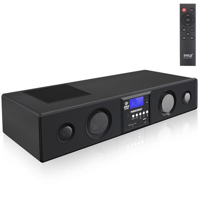 Pyle 3D Surround Bluetooth Soundbar - Sound System Compatible to TV, USB, SD, FM Radio with 3.5mm AUX Input and Wireless Remote - PSBV200BT