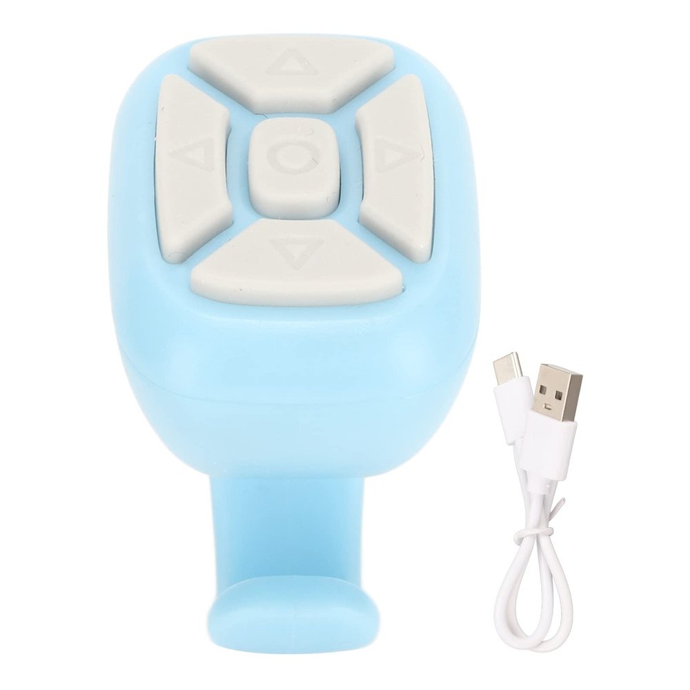 Phone Remote Control Shutter,Smart Remote Control for Smartphone Tablet Turning Pages Volume Adjust Pause Playback Connection (Blue)