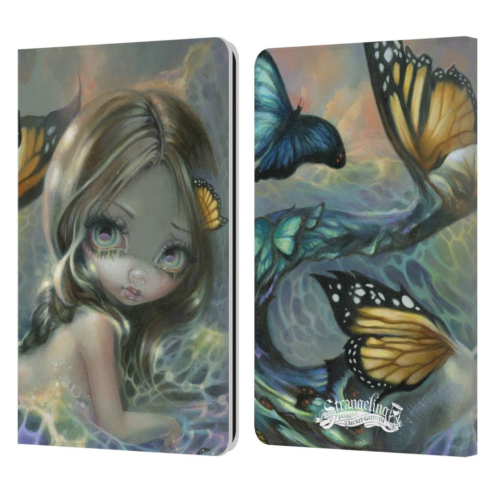 Head Case Designs Officially Licensed Strangeling Butterfly Tail Mermaid Leather Wallet Case Compatible with Kindle Paperwhite 1/2 / 3