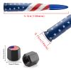 Car Truck Bullet Antenna with Valve Stem Caps, Universal Antenna Mast for GM Chevy Silverado 1500 2500 3500 HD Avalanche Ford F150 F250 F350 Heavy Duty Pickup Jeep Accessories (Blue)-American Flag view 3