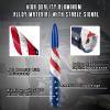 Car Truck Bullet Antenna with Valve Stem Caps, Universal Antenna Mast for GM Chevy Silverado 1500 2500 3500 HD Avalanche Ford F150 F250 F350 Heavy Duty Pickup Jeep Accessories (Blue)-American Flag view 4