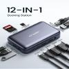 JSAUX 12 in 1 USB C Docking Station 3 Monitors for MacBook/Dell/HP/Lenovo/Steam Deck/Portable Monitor, Laptop Docking Station with 4K DP, 4K HDMI*2, 100W PD, USB 3.0, 1000Mbps Ethernet, SD/TF view 2