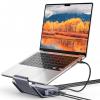 JSAUX Laptop USB C Docking Station, 10 in 1 USB C Magnetic Hub with Laptop Stand, 4K@60hz HDMI, 100W PD, USB A&C 3.0, 1000Mbps Ethernet, SD/TF, for HP/MacBook/Dell/Lenovo etc view 1