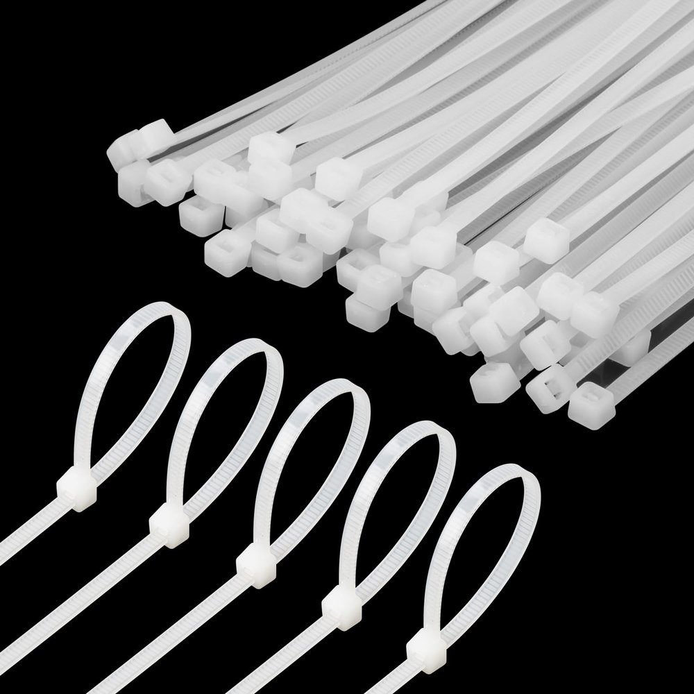 Armpow 6 Inch White Zip Tie 1000 PCS, 18 Lbs - Small to Medium Zip Tie, Nylon PA66 UV Resistant Cable Tie for Indoor and Outdoor Use - Ideal for bundling and securing objects