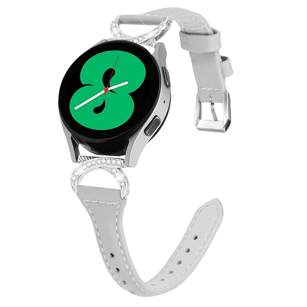 Bands Intended for Garmin Vivomove Trend/Vivomove Sport/Vivoactive 3/Forerunner 158/645/245 Watch Bands,20mm Genuine Leather Strap for Women,Wristbands Replacement Bands (Gray)