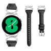 Chofit 20mm Genuine Leather Watch Band for Garmin Vivomove Trend/Sport/Vivoactive 3/Forerunner 158/645/245, Black, 5.5-8.7 inches view 2