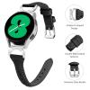 Chofit 20mm Genuine Leather Watch Band for Garmin Vivomove Trend/Sport/Vivoactive 3/Forerunner 158/645/245, Black, 5.5-8.7 inches view 3