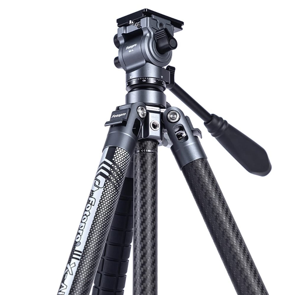 Fotopro X-Aircross 3 Lite 62 Inch Lightweight Travel Camera Tripod with Panoramic Ball Head 1.78lbs Ultra Light Portable Professional Travel Carbon Fiber Tripod for Camera DSLR Load up to 22lbs Grey