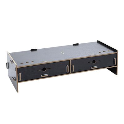 Computer Radiator Simple Desktop Computer Monitor Laptop Heightening Base Bracket Office Storage Rack Screen Riser with Drawer and Phone Holder-Computer (Color : Black)