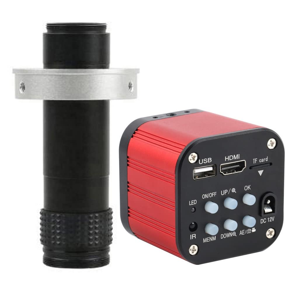 16MP 4K 1080P 120FPS USB HDMI Digital Video Industrial Microscope Camera & 120X C-Mount Lens for Mobile Phone Repair
