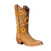 Cowboy Boots for Women Sunflower Embroidery Stitched Square Toe Low Heel Boot Mid-Calf Cowgirl Western Boots Ladies Pointy Toe Fashion Boots Khaki Brown Coffee US 5-10.5 view 1
