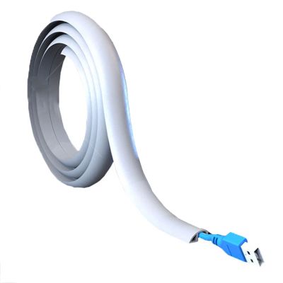 3.2ft Self-Adhesive Floor Cable Cover Flexible Cord Cover Floor, Overfloor Cord Protector, Cord Management, Cable Grip, Cord Concealer, Cable Hider Raceway, Extension Cord Cover Prevent Cable Trips &