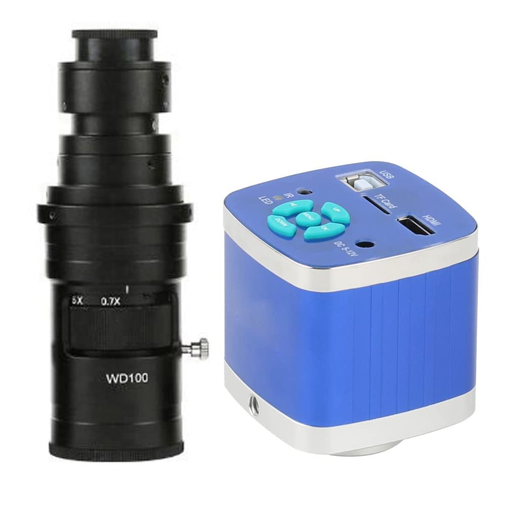 48MP 4K HDMI USB Digital Video Microscope Camera & 200X C-Mount Lens for Smart Phone Repair
