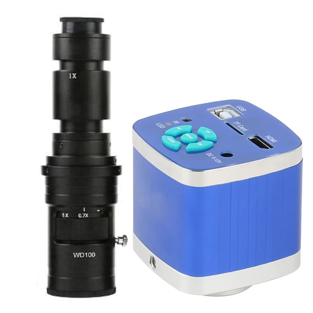 48MP 4K HDMI USB Digital Video Microscope Camera & 500X C-Mount Lens for Smart Phone Repair