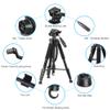 74 Camera Tripod,Heavy Duty Camera Stand Tripod,Cell Phone Tripod with Phone Holder, Professional Travel DSLR Tripods Compatible with DSLR Cameras,Cell Phones,Projector,Webcam(Black) view 2