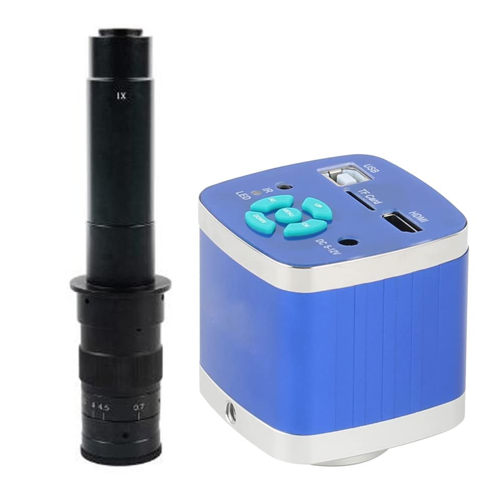 48MP 4K HDMI USB Digital Video Microscope Camera & 300X C-Mount Lens for Smart Phone Repair