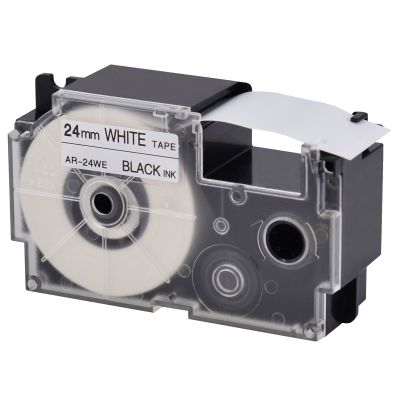 USUPERINK 1 Pack Compatible for XR-24WE XR-24WE2S Black on White 24mm Label IT Tape Cartridge for CW-L300 KL-430 KL-820 KL-7000 KL-7200 KL-8100 KL-8200 KL-C500 EZ Label Printer