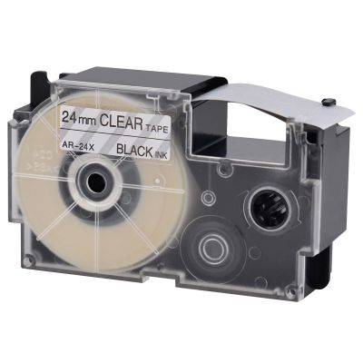 USUPERINK 50 Pack Compatible for XR-24X XR-24X2S Black on Clear 24mm Label IT Tape Cartridge for CW-L300 KL-430 KL-820 KL-7000 KL-7200 KL-8100 KL-8200 KL-C500 EZ Label Printer