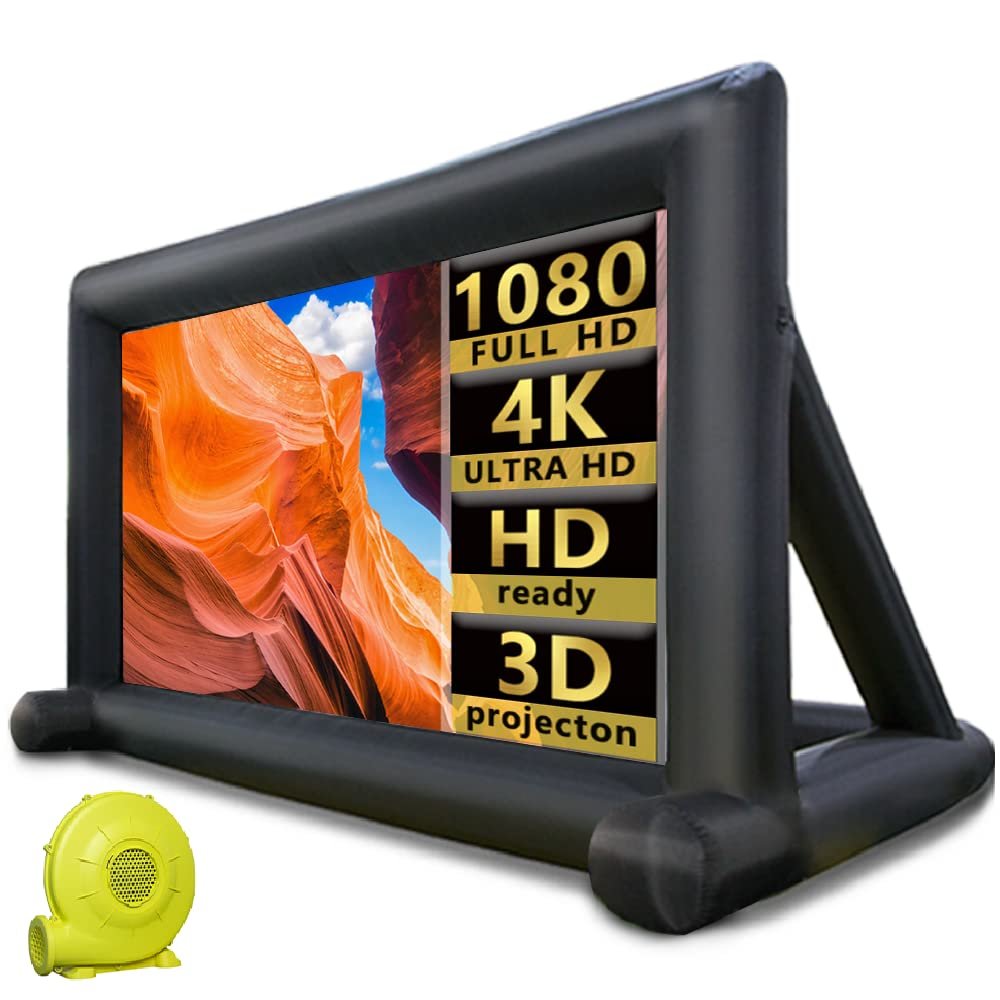 31ft Inflatable Movie Screen Outdoor,No Seam Projector Screen with Air Blower, Support Front & Rear Projection
