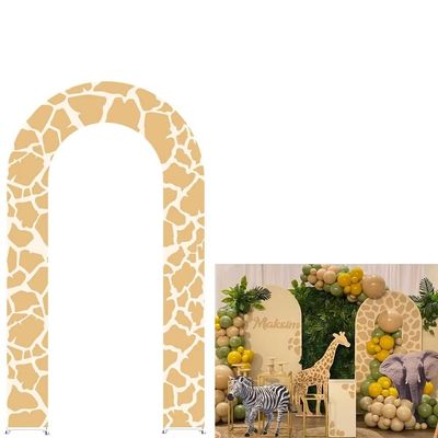 KONPON Giraffe Pattern Open Arch Cover for Birthday Party Baby Shower Wedding Decoration Double-Sided Stretchy U-Shaped Open Arch Backdrop Stand Cover