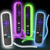 [4 Pack] SOTATOO Case for Roku Remote, Battery Cover for TCL Roku Smart TV Steaming Stick Remote, Silicone Protective Controller Universal Sleeve Skin Glow in The Dark White Blue Purple Green view 1