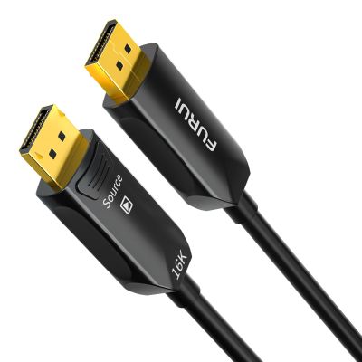 FURUI Fiber Optic DisplayPort Cable 2.1 33ft, 16K Fiber DisplayPort 2.0 Cable Supports 54Gbps, 16K@60Hz, 8K@120Hz, 4K@240Hz 165Hz 144Hz, 2K@360Hz, DSC 1.2a Display Port 2.1 Cord for Gaming Monitor