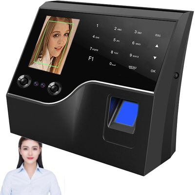 Fingerprint Password Attendance Machine Access Control Time Clock Recorder Employee Checking-in Recorder with Color Screen Support U Disk Download Data