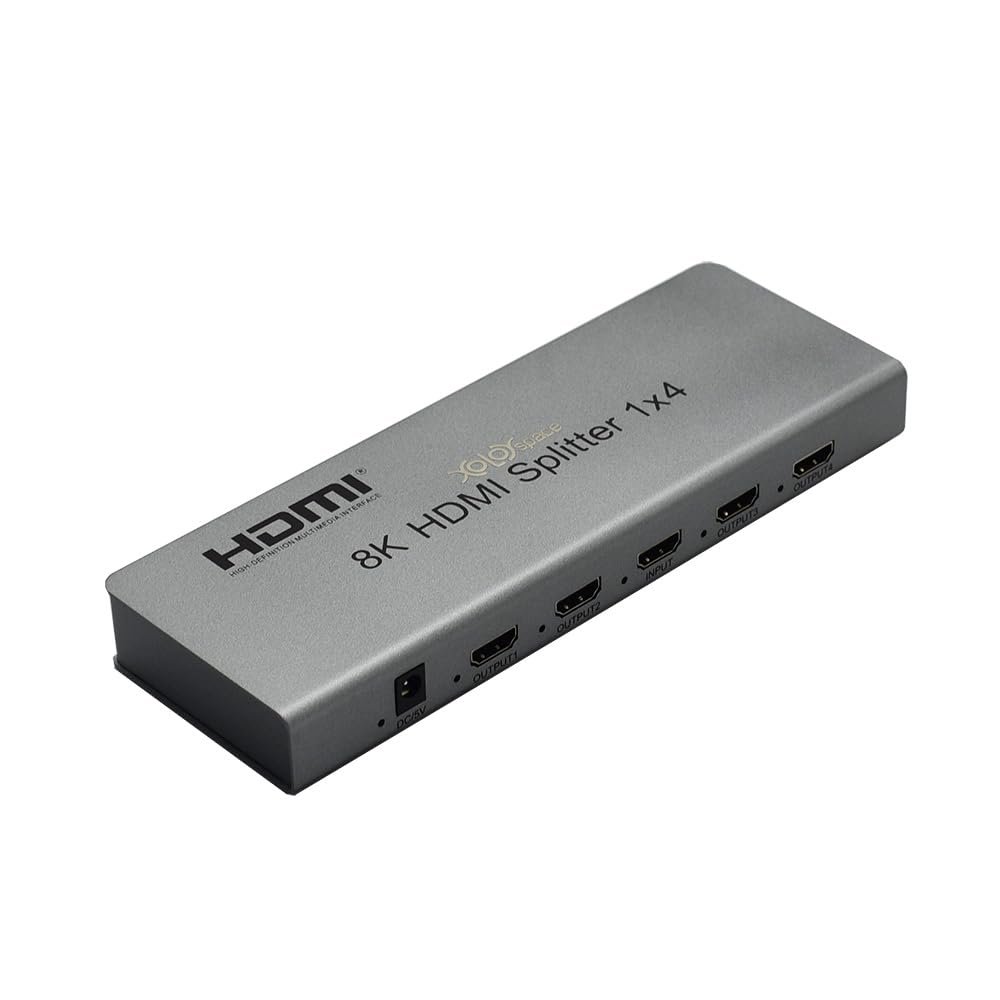 XOLORspace 61120E 1x2 8K HDMI Splitter Supports 8k 60hz / 4k 120hz with EDID Setting