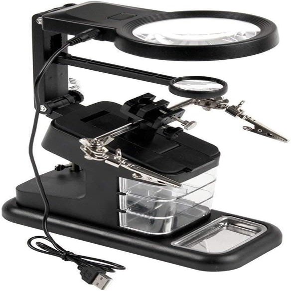Screen Magnifier 3X25x45 Desktop Multifunction USB Magnifying Glass Auxiliary clamp Magnifier with LED Light Double The Comfort