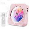 CD Player Portable Bluetooth 5.1 Desktop CD Player with HiFi Sound Speakers,Remote Control,Dust Cover,LED Display,Boombox FM Radio,USB/AUX for Home,Kids (Pink) view 1