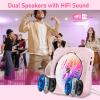 CD Player Portable Bluetooth 5.1 Desktop CD Player with HiFi Sound Speakers,Remote Control,Dust Cover,LED Display,Boombox FM Radio,USB/AUX for Home,Kids (Pink) view 2