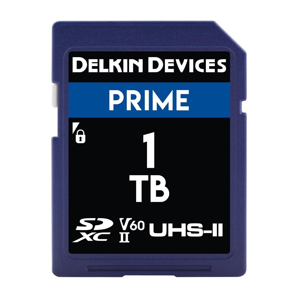 Delkin Devices Prime 1TB SD Card for Digital Camera | SDXC UHS-II (U3/V60)  High Endurance | 8K, 4K, Full HD, RAW Burst | DSLR SD Memory Card