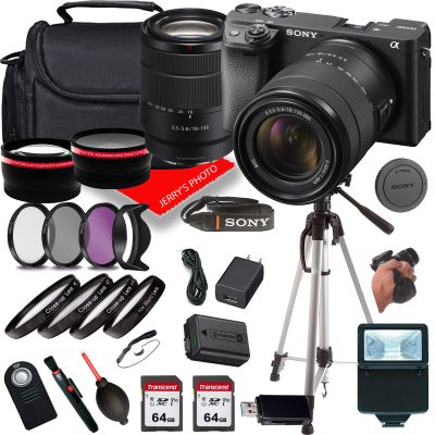 Sony A6400 Mirrorless Camera E 18-135mm f/3.5-5.6 OSS Lens 128Gig Momory Cards+Lens+Case+(23PC) Bundle