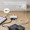 4-in-1 USB C SD Card Reader, JSAUX USB-C Micro SD Card Reader with (USB 3.0 & Charging) Port Compatible with iPhone 16/16 Plus/16 Pro/16 Pro Max, Android, Mac, Galaxy, iPad Pro, Camera -White view 2